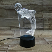Animal Dolphin 3D Lamp RGB LED USB Mood Night Light Multicolor Switch Touch Remote Luminaria Children Bedroom kids Gift 49