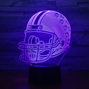 American Football Helmet Sports Caps 3D Lamp Team Logo Multicolors Lava LED Lighting Night Luminaria Best Fans Gift