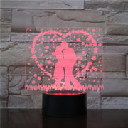 Wedding Decorations 3D LED Night Lamp Romantic Bedroom Table Lamp Valentines Gifts for Lovers Couples Dropship 3D-1534