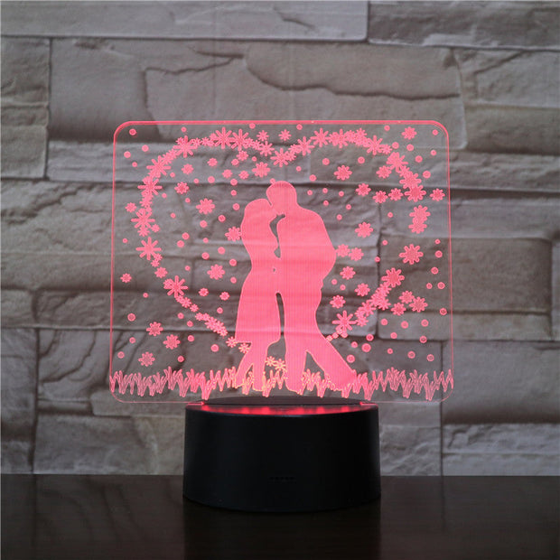 Wedding Decorations 3D LED Night Lamp Romantic Bedroom Table Lamp Valentines Gifts for Lovers Couples Dropship 3D-1534