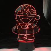 Doraemon 3D Night Light LED Cartoon Lampara Illusion Children Kids Gift Decorative Lights Animal Cat Desk lamp Bedside Decor