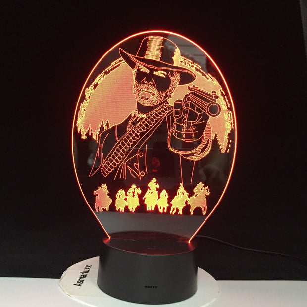 Arthur Morgan Red Dead Redemption Bedroom Decor Game USB Night Light lamparas For Christmas Gift Home Decor 3D Led Lamp Dropship