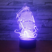 Dragon Boat Ship Design Shape 3d lamp Table Lamp Acrylic Creative Decorations Bedroom Sleeping Nightlight Gift Dropshipping
