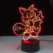 Cartoon Night Light ABS Base With Acrylic Light Borad Optical illusion Sonic the Hedgehog Amine Desk Lamp Dropshipping