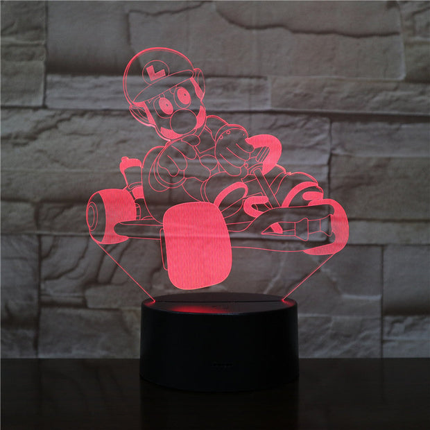 Budget Deal Mario Racing 7/16 Colors Chang 3D LED Night Light Sleep Bedroom Decor Lamp Love Valentines Gift Dropship 3D-2493