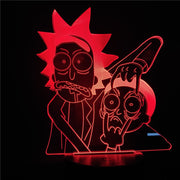 Rick and Morty Cartoon 3d LED Night Light Children Night Lamp with 7/16 Colors Change LED Table Lamp for Bedroom Xmas Gift
