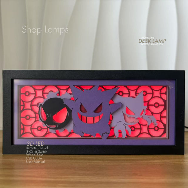 Gastly, Gengar & Haunter  3D Lamp Box
