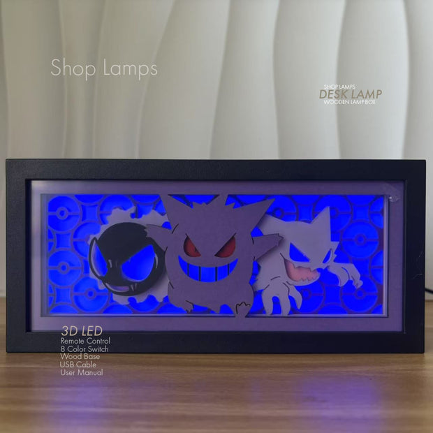 Gastly, Gengar & Haunter  3D Lamp Box
