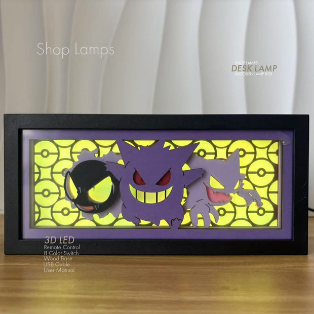 Gastly, Gengar & Haunter  3D Lamp Box