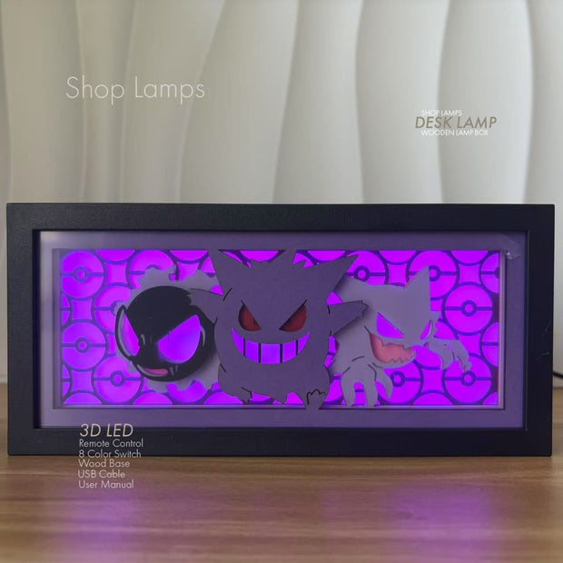 Gastly, Gengar & Haunter  3D Lamp Box