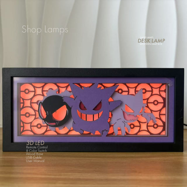 Gastly, Gengar & Haunter  3D Lamp Box