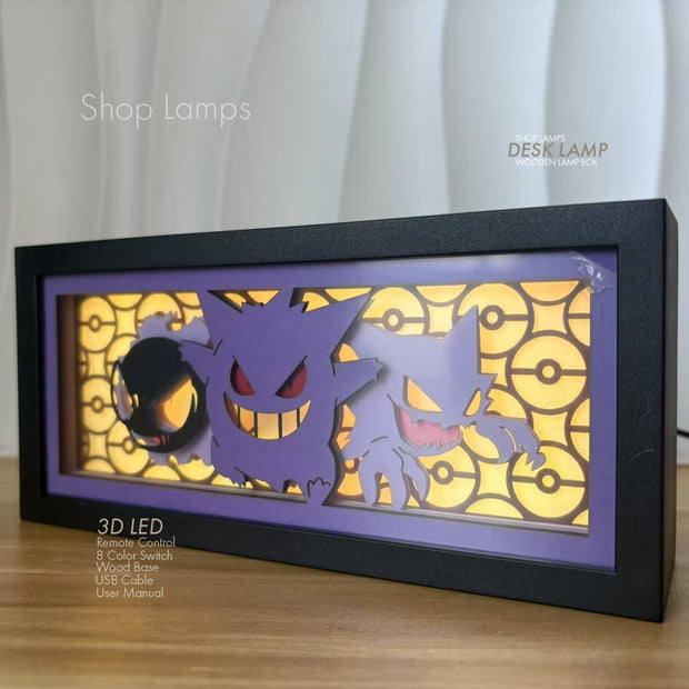 Gastly, Gengar & Haunter  3D Lamp Box