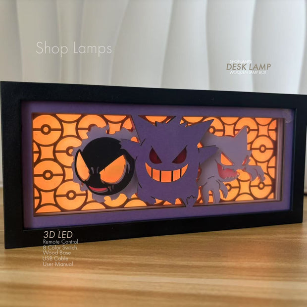 Gastly, Gengar & Haunter  3D Lamp Box