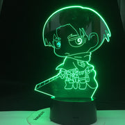 Levi Ackerman Cartoon Captain 3d Led Night Light for Kids Child Bedroom Decor Nightlight Colorful Table Lamp Attack on Titan