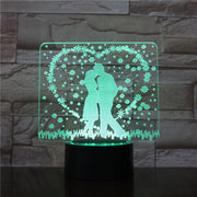 Wedding Decorations 3D LED Night Lamp Romantic Bedroom Table Lamp Valentines Gifts for Lovers Couples Dropship 3D-1534