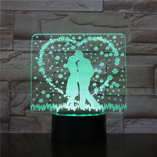 Wedding Decorations 3D LED Night Lamp Romantic Bedroom Table Lamp Valentines Gifts for Lovers Couples Dropship 3D-1534