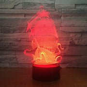 Dragon Boat Ship Design Shape 3d lamp Table Lamp Acrylic Creative Decorations Bedroom Sleeping Nightlight Gift Dropshipping