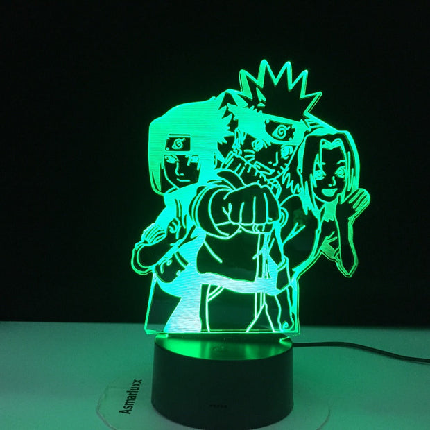 Naruto Uzumaki Led Night Light Anime Team 7 Sasuke Kakashi Hatake Kids Nightlight Itachi Uchiha 3d Lamp Child Brithday Gift