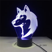 3D Animal Wolfs Head Table Lamp LED USB Creative Baby Sleep Night Light Bedside Light Fixture Bedroom Decor Kids Gifts AW-2803