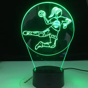 Handball Player Figure 3D LED Night Light USB Children Kids Gift Baby Nightlight Sports Desk lamp Dropshipping Gift