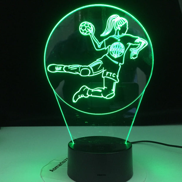 Handball Player Figure 3D LED Night Light USB Children Kids Gift Baby Nightlight Sports Desk lamp Dropshipping Gift