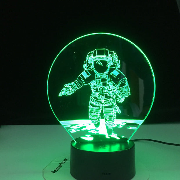 3D Astronaut Night Lamp 7 Colors Change LED Illusion Visual Night Light Kids Bedroom Decoration Sleeping Lamp Dropshipping