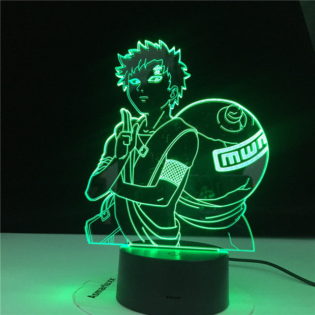 3D Lamp NARUTO Gaara Figure Children's Night light LED Anime Japanese Manga Battery Lamp Baby Sleep Nightlight Best Gift