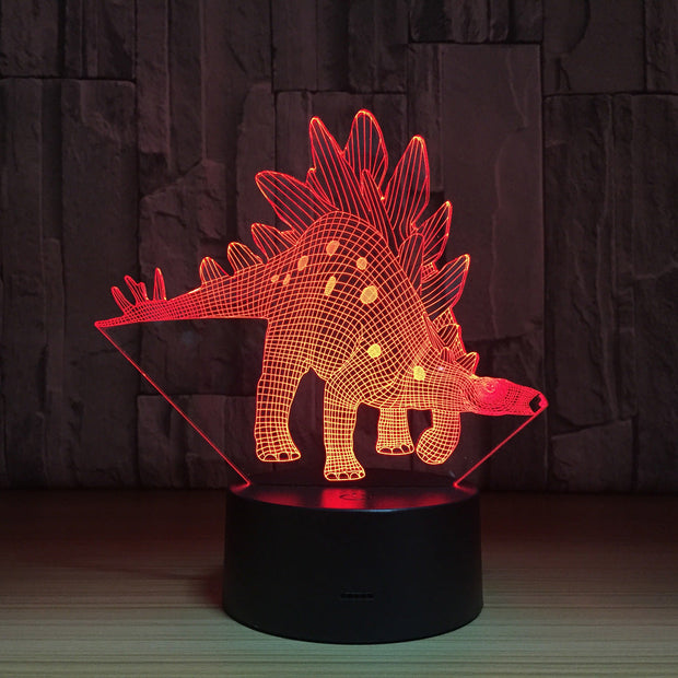 Stegosaurus Dinosaur 3D LED Lamp Touch Switch Desk Light Night Light 7 Colorful USB LED Table Acrylic Lamp Home Decor Kids Gifts