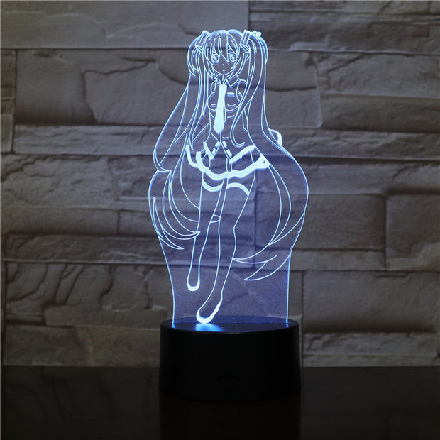 Hatsune Miku Figure USB 3D LED Night Light Multicolor RGB Boys Child Kids Baby Gifts Decorative lights Music Table Lamp Bedside