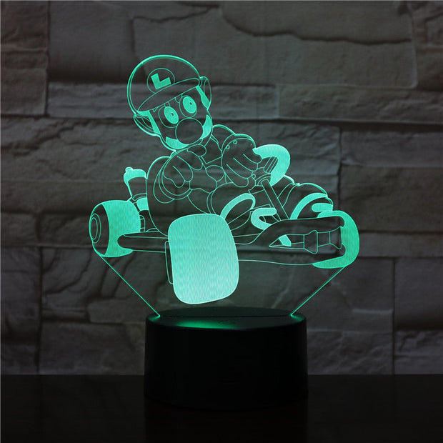 Budget Deal Mario Racing 7/16 Colors Chang 3D LED Night Light Sleep Bedroom Decor Lamp Love Valentines Gift Dropship 3D-2493