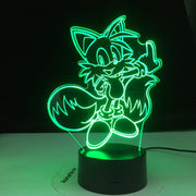 Cartoon Night Light ABS Base With Acrylic Light Borad Optical illusion Sonic the Hedgehog Amine Desk Lamp Dropshipping