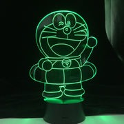 Doraemon 3D Night Light LED Cartoon Lampara Illusion Children Kids Gift Decorative Lights Animal Cat Desk lamp Bedside Decor