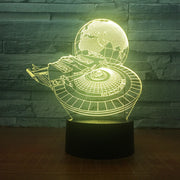 Star Wars Millennium Falcon With Earth 3D LED Lamp Boy Bedroom Night Light Trek Decor Bulbing Kids Toys Child Gift Luminaria