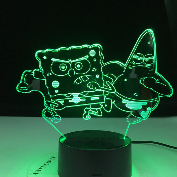 Patrick Star Running 3d lamp Table Lamp Acrylic Creative Decorations Bedroom Sleeping Nightlight Gift Dropshipping