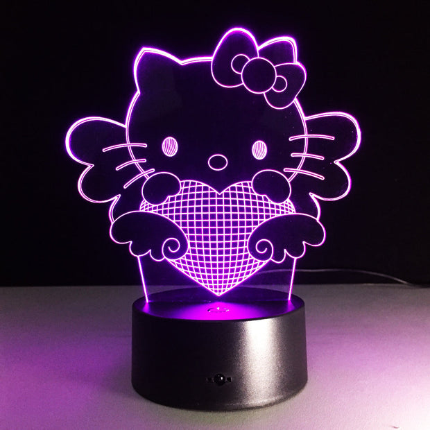 Cute Cat 3D LED Lamp 7 Colors Bulbing Light LED Mood Night Lamp USB Desk Light for Girls Baby Room Night Sleeping Light