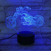 Motor Bike Night Light 7 Colors Changing 3D LED Lamps Big Wheel Racing Motorcycle Portable Lights Friends Kids Birthday Light
