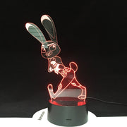 Crazy Animal City Judy Rabbit Night Light for Children Colors Changing Gift Nightlights Cartoon 3D Led Night Light Dropship 515