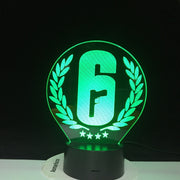 Rainbow Six Siege 3D Night Light LED Touch Sensor 7 Colors Changing Child Kids Gift FPS Game Table Lamp Rainbow 6 Logo 2878