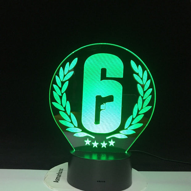 Rainbow Six Siege 3D Night Light LED Touch Sensor 7 Colors Changing Child Kids Gift FPS Game Table Lamp Rainbow 6 Logo 2878