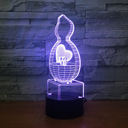 3D Creative 7 colors Night light Bedside Table Lamp 3D Touch Night Light Bedroom Party Desk Decor Lamp Girls Birthday Gift 2266