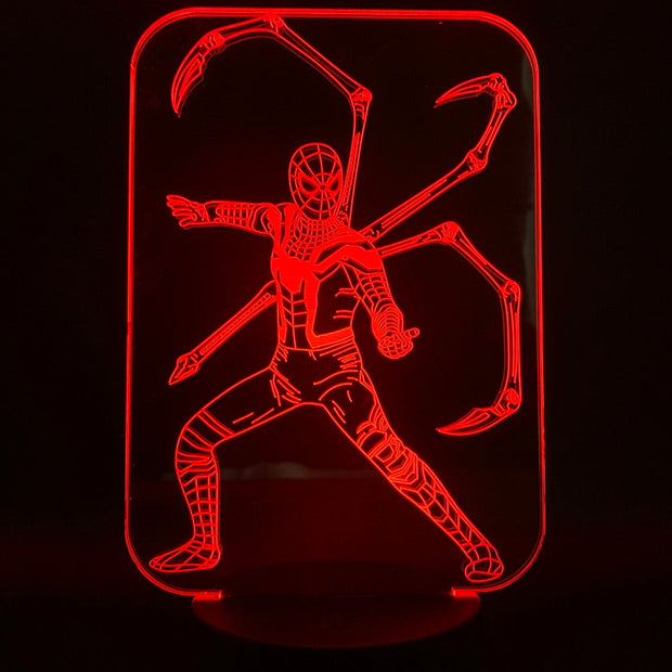 The Avengers Super Hero SpiderMan 3D LED Light Lamp Color Change Touch Night Light Lampara for Children Christmas Party Gifts
