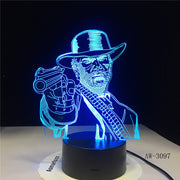 Red Dead Redemption 2 3D Table Lamp Kids Adult LED Colorful Touch Lamp Bedroom Remote Control Night Luminous Game Toys AW-3097