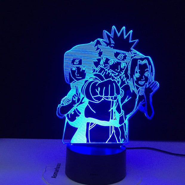 Naruto Uzumaki Led Night Light Anime Team 7 Sasuke Kakashi Hatake Kids Nightlight Itachi Uchiha 3d Lamp Child Brithday Gift