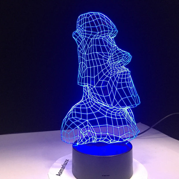 Stonehenge Stoneman Rechargeable 3D LED Night Light Portable 7 Colors Changing Touch Lamp Household Shaped Table Lamps Gift