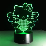 Cute Cat 3D LED Lamp 7 Colors Bulbing Light LED Mood Night Lamp USB Desk Light for Girls Baby Room Night Sleeping Light