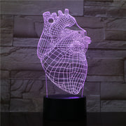 The Heart Shape 3D Lamp Battery Powered 7 Colors with Remote Cool Present for Children Atmosphere Led Night Light Lamp