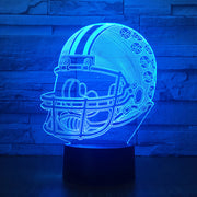 American Football Helmet Sports Caps 3D Lamp Team Logo Multicolors Lava LED Lighting Night Luminaria Best Fans Gift