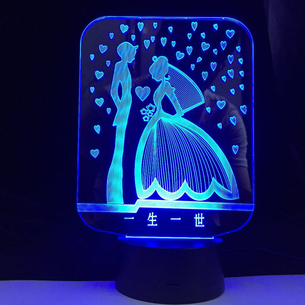 3D Led Night Light Valentine I Love U Usb Touch Remote Control 7 Colors Changable Glow In The Dark Toys Christmas Marry Gift