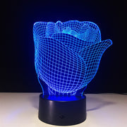 Rose Flower 7 Colors Adjustable USB Creative 3D Night Light Floral LED Table Desk Lamp Xmas Gift Valentine's Wedding Decoration