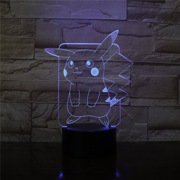 New Pikachu Figure Pokemon Go Kids Night Light LED Bedside Atmosphere Colorful Night Light Child Holiday Gift 3D Lamp Dropship